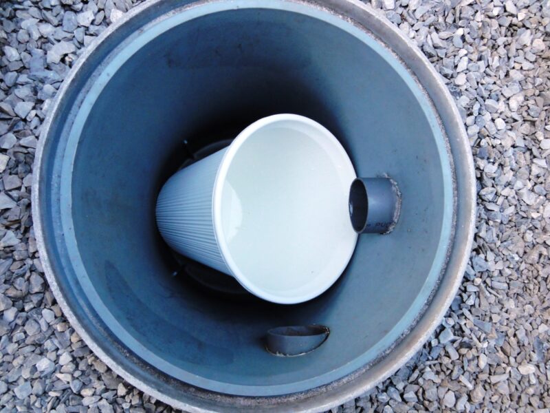 電気温水器の排水管の水を受ける排水桝